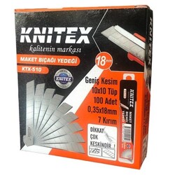 Knitex Maket Bıçağı Yedeği Büyük 0.35mmX18mm 100 Adet KTX-510 - Thumbnail